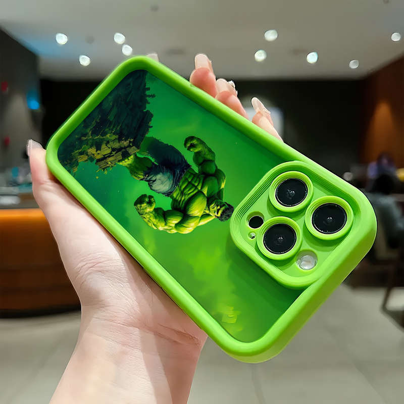 1Pc Green For iPhone 15 Hulk Green Phone Case