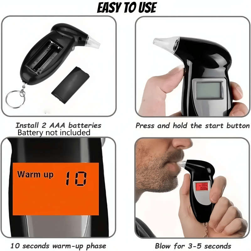 Alcohol Detector Model Black Version Includes 5 Nozzles Applicable