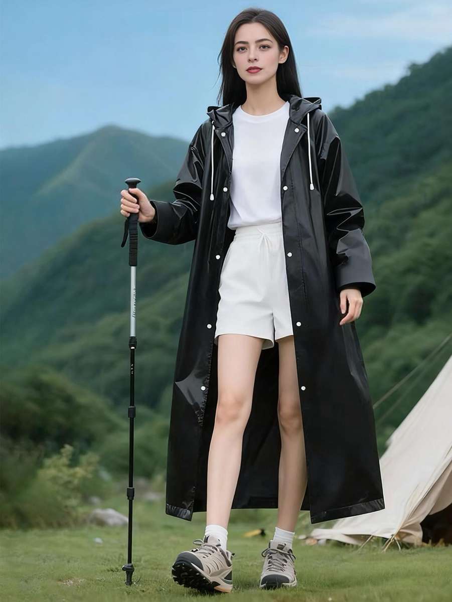 Raincoat Black Size Asian Xl
