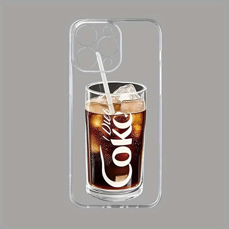 1Pc Transparent For iPhone 15 Plus Cola Design Phone Case