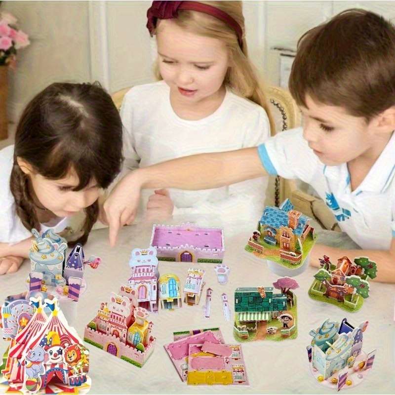 3D Building Model Puzzle Set Style Random Quantity 4 Pcs