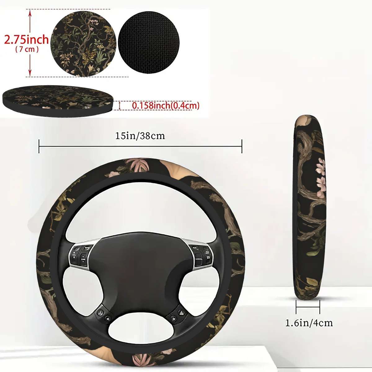 Car Steering Wheel Cover Multicolored Quantity 3Pcs
