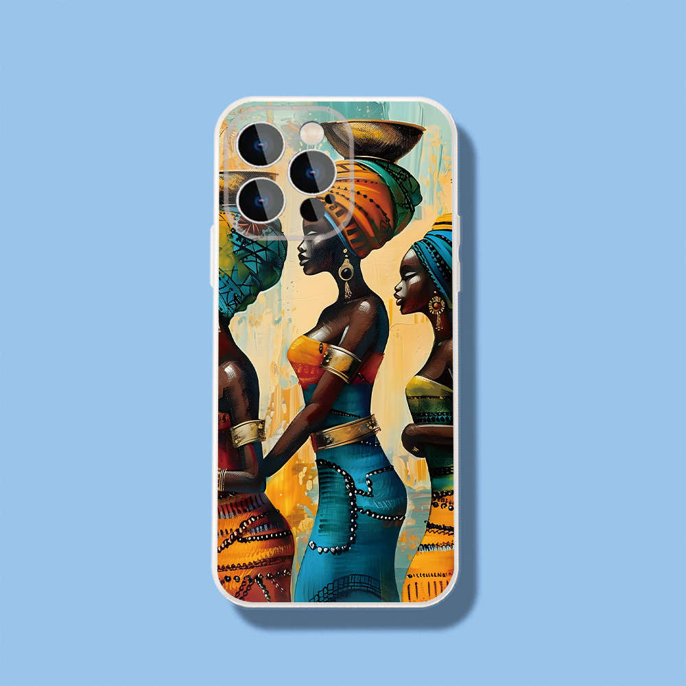 1Pc Black For iPhone 15 Plus African Women Phone Case