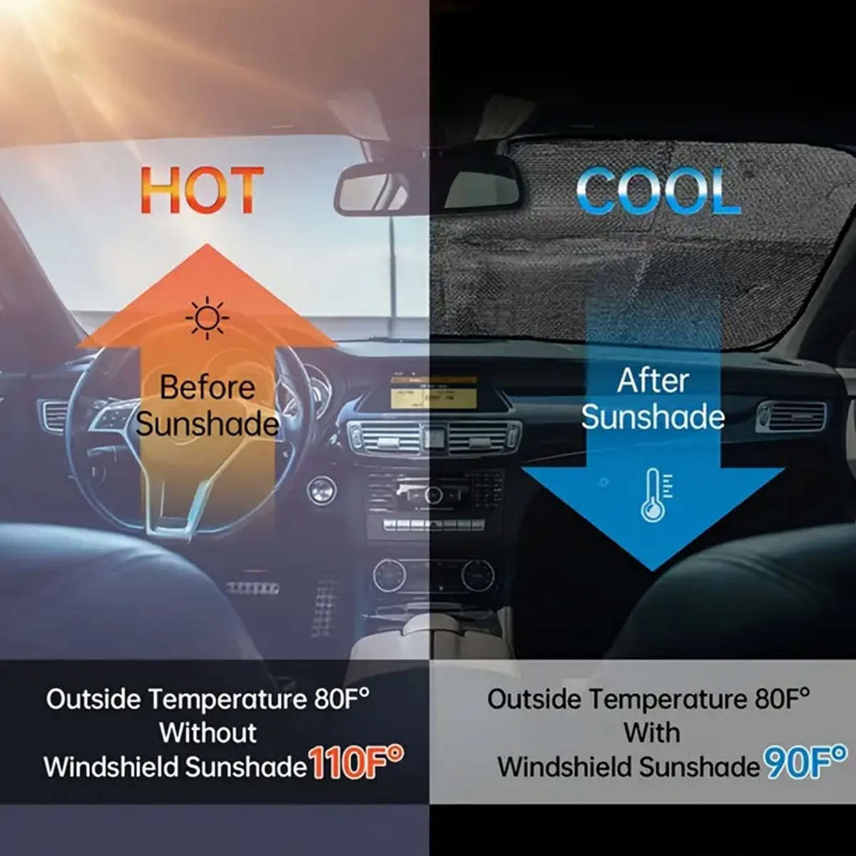 Car Sun Shades Quantity 1 Pc White Red Eye