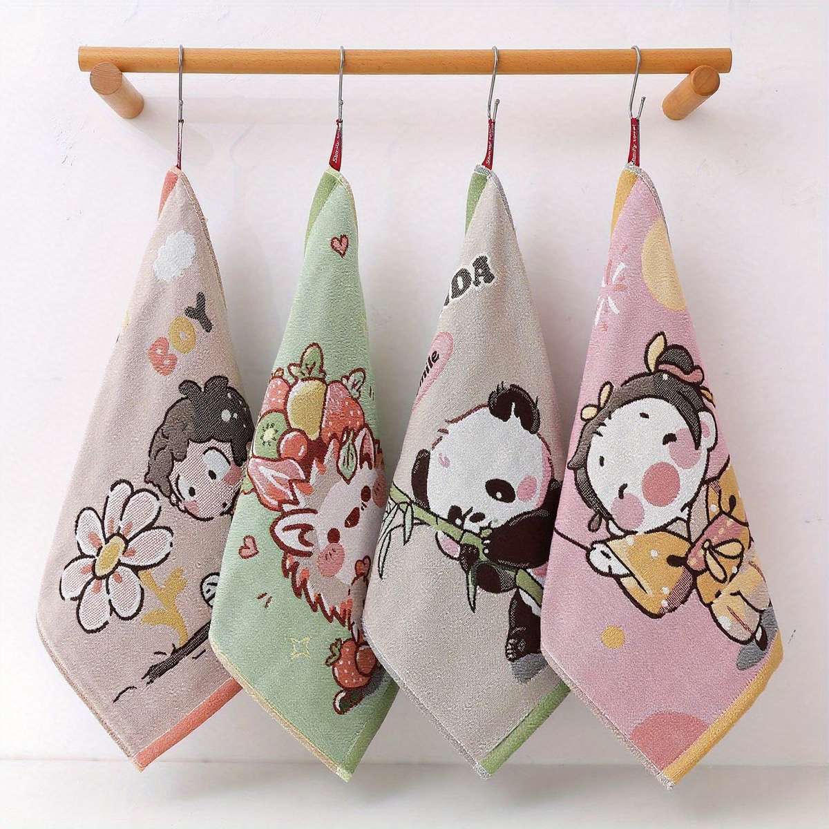 Towel Color 2Pcs Panda  Hedgehog