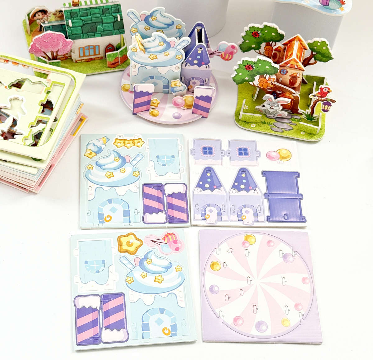 3D Building Model Puzzle Set Model Random Quantity 4 Pcs