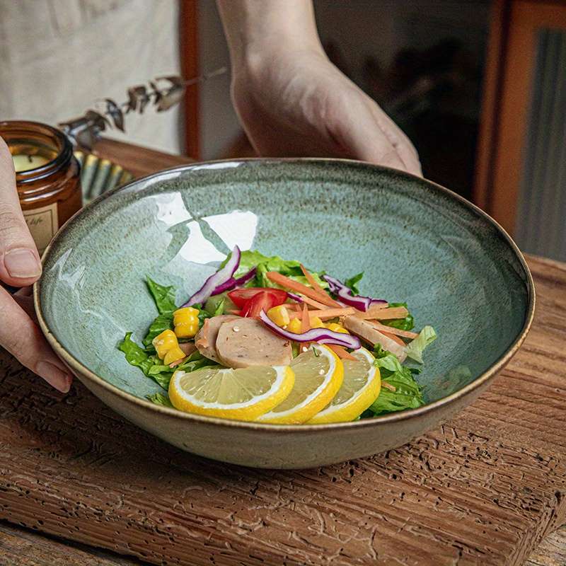 Bowl Model Poppy Green  Colored Flame Plate