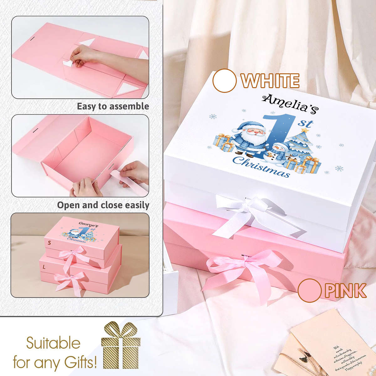 Christmas Gift Boxes Color White Gift Box Size Small