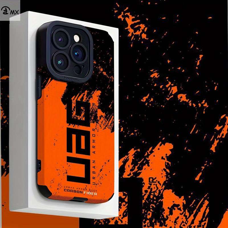 1Pc Mixed Color  For iPhone 15 Black Text Design Phone Case