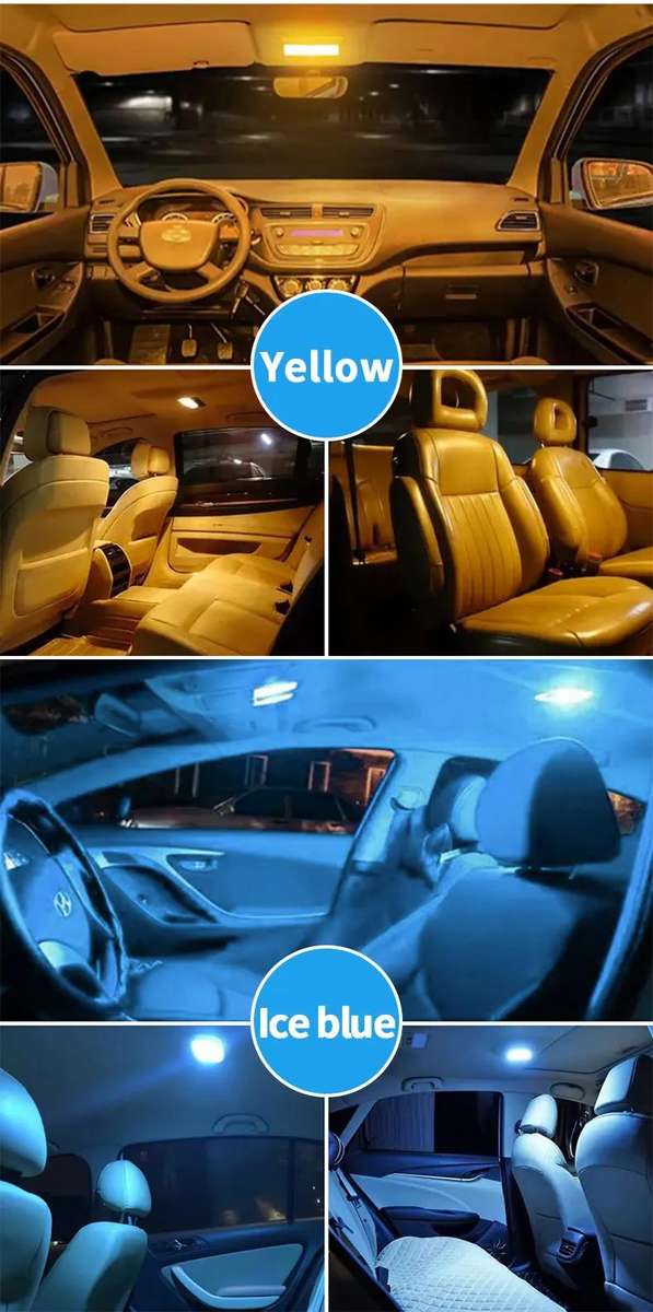 Car Lights Color White Storage 6Pcs