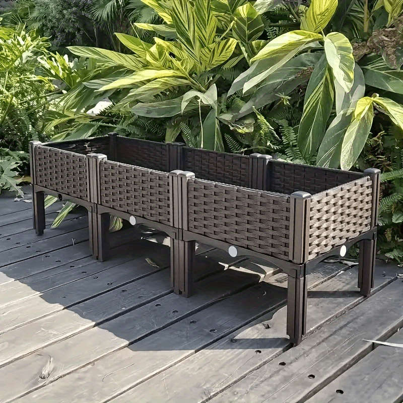 Flowerpot Color Elevated Garden Bed Size3Pcs Combination