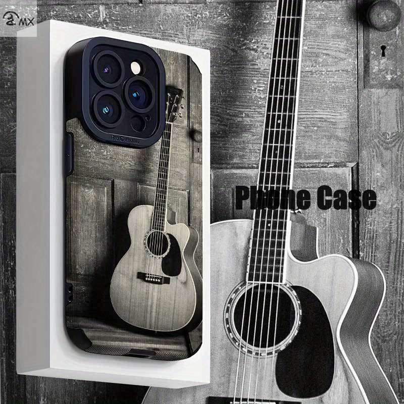 1Pc Mixed Color For iPhone 11 Wooden Guitar Design Phone Case