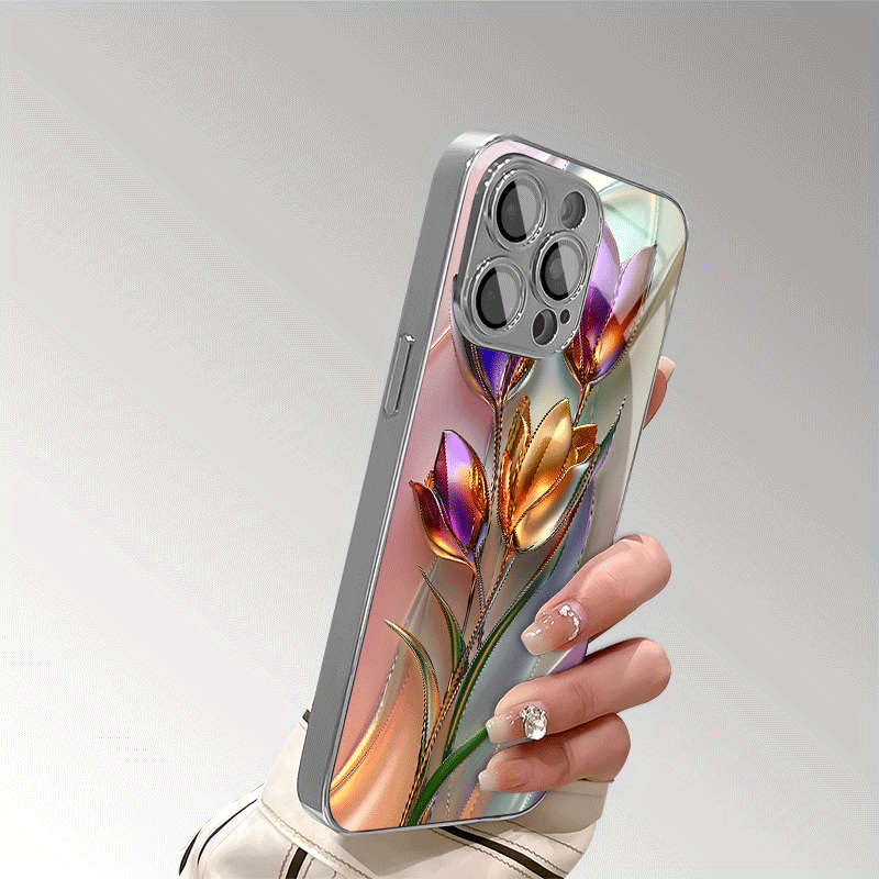 1Pc Mixed Color  For iPhone 8 Tulip Pattern Phone Case