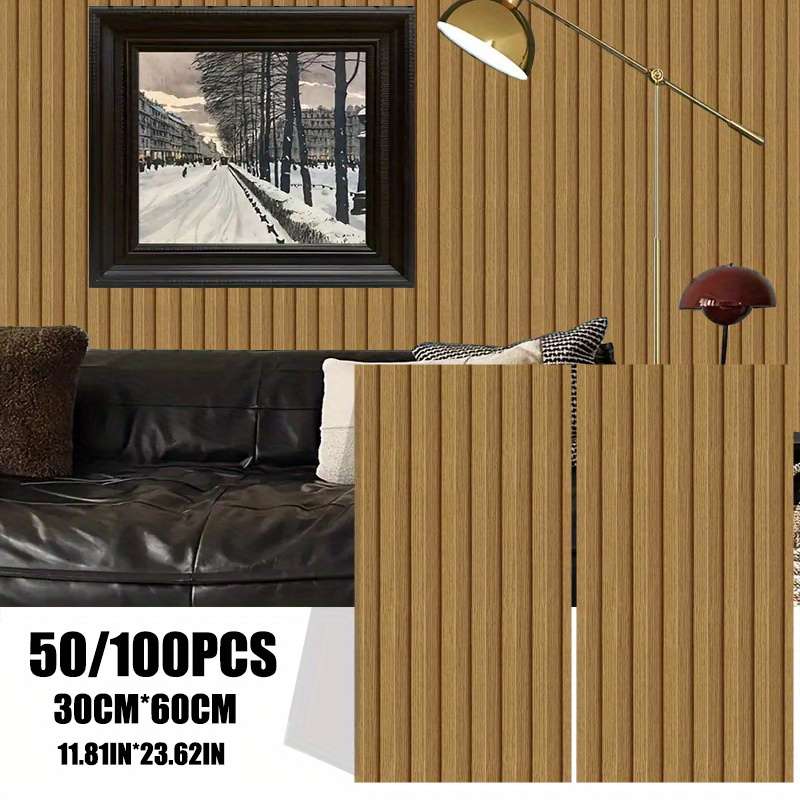 100PCS Durable Self Adhesive Self Adhesive Wood Grain Pattern Wall Stickers