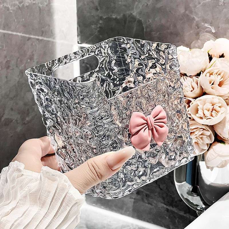 Bathroom Storage Rack Color 2 Glacier Pattern Ribbon Bows