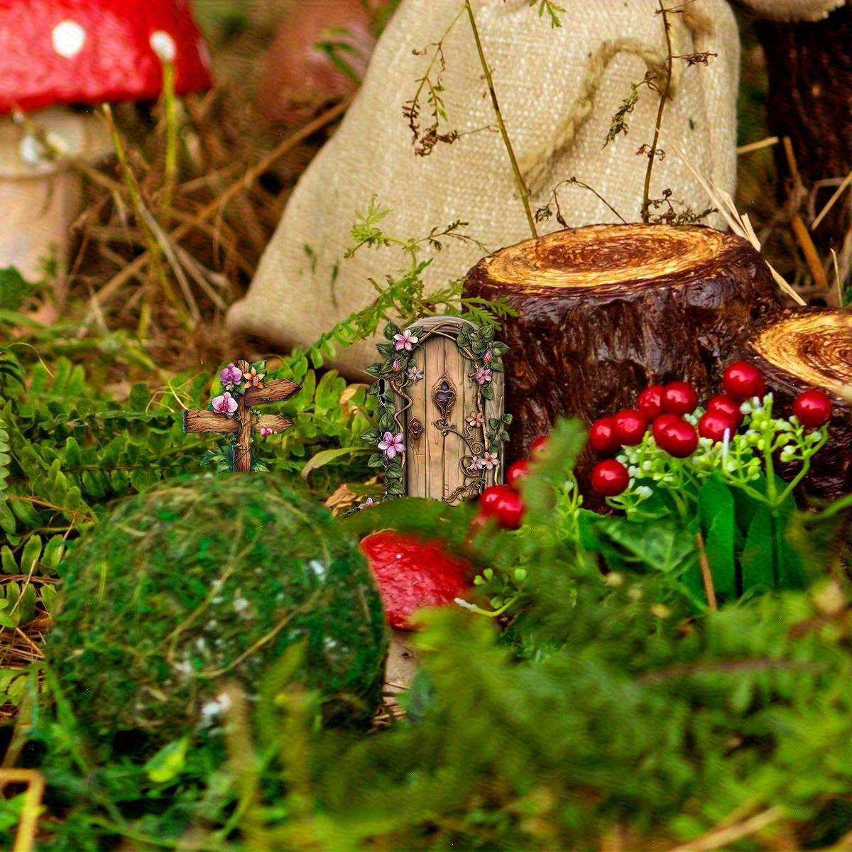 2Pcs Two Fairy Elf Doors Handcrafted Mini