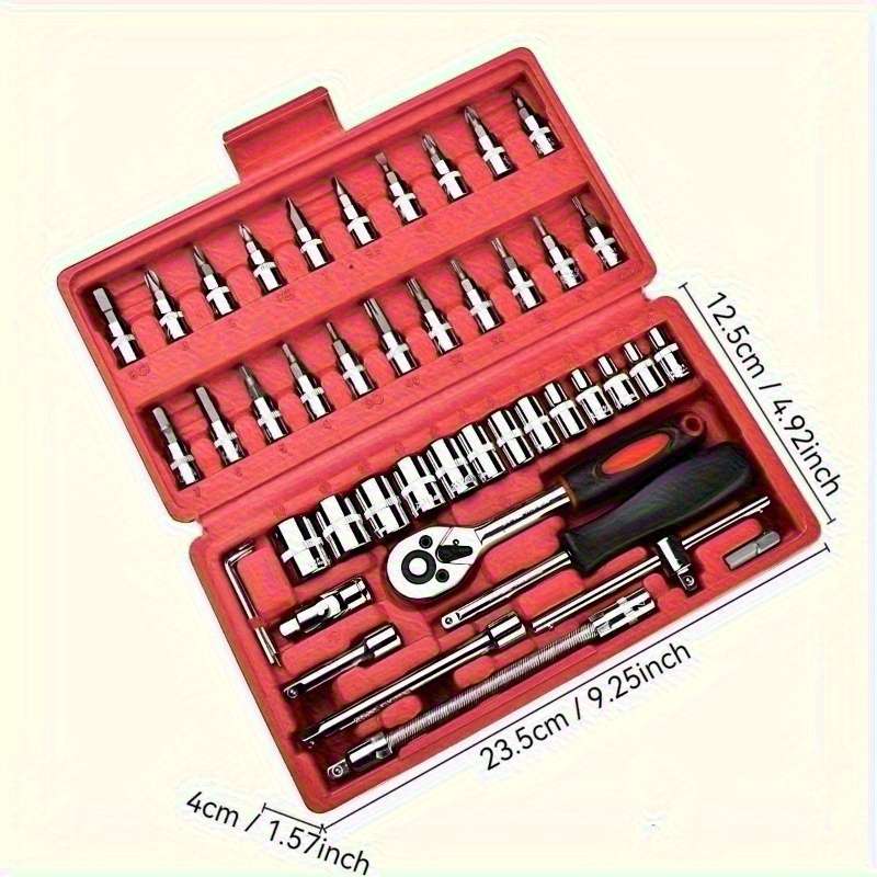 Screwdriver Bit Tool Set Color Red 46 Piece Set