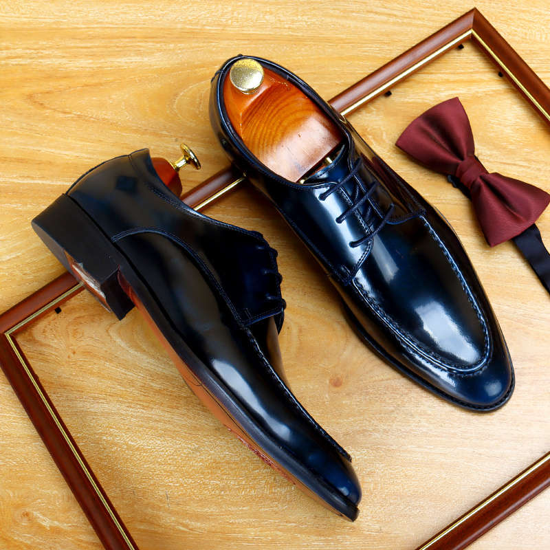 Mens Leather Shoes Color Black Sizeuk 4.5