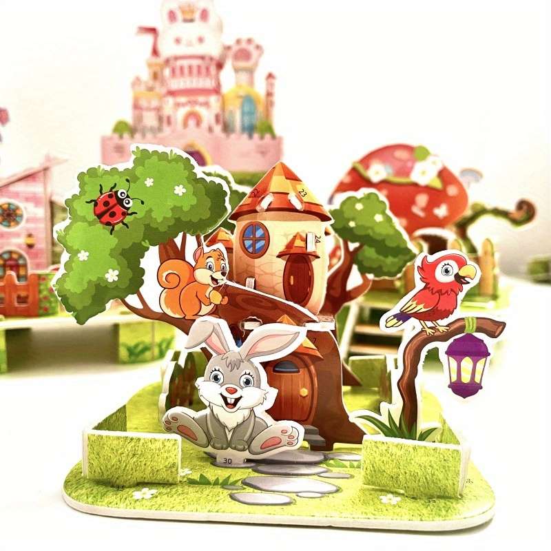 3D Building Model Puzzle Set Model Random Quantity 4 Pcs