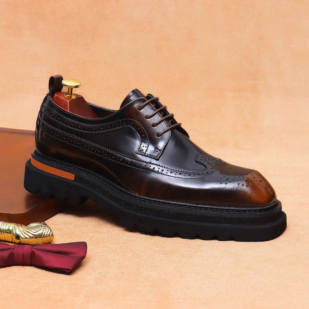 Mens Leather Shoes Color Black Sizeuk 7