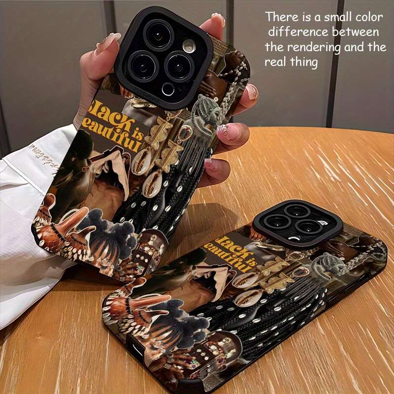 1Pc Mixed Color For iPhone 14 African Art and Jewelry Phone Case