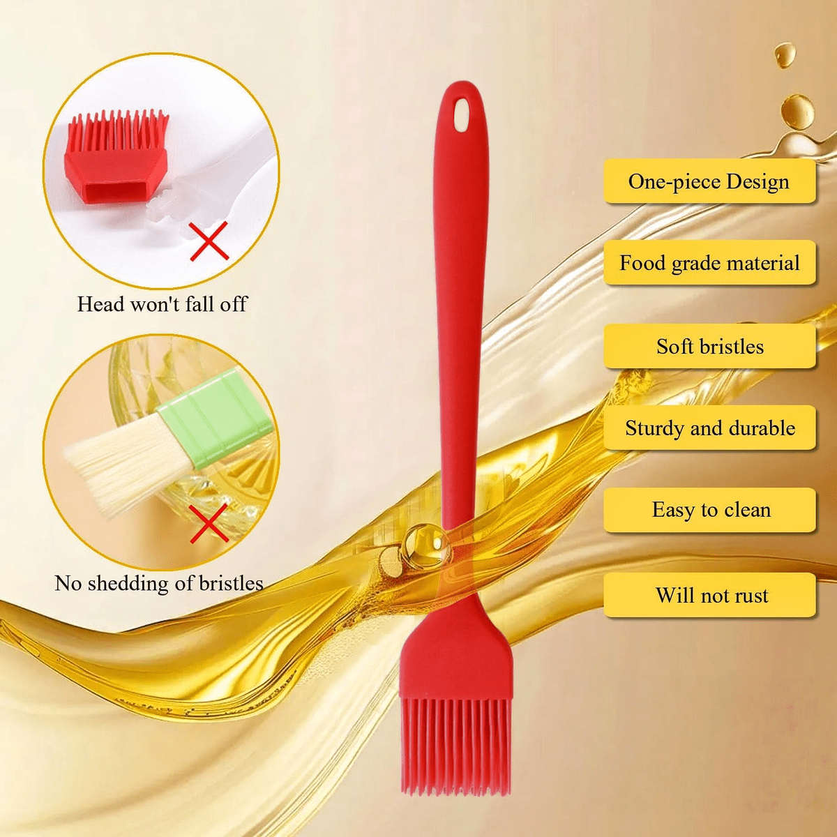 Baking Brush Items 3Pcs Random Colors