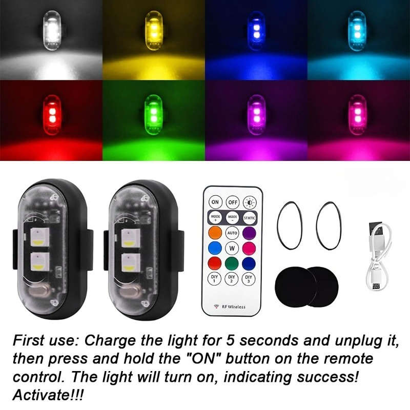 Car Lights Items 2 Lights 1 Remote Control