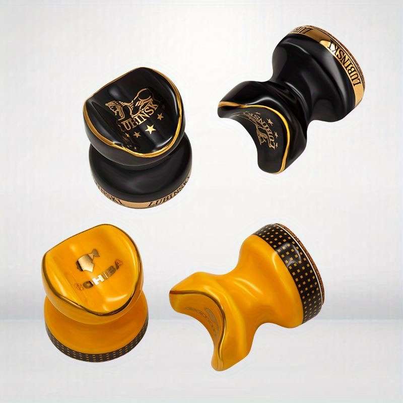 12PCS Modern Half Yellow Black Ceramic Cigar Holder Durable Ashtray With Yellow