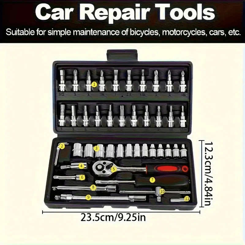 46-Piece Car Repair Tool Kit