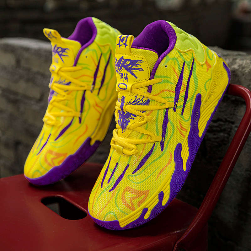 Sneakers Yellow Purple Size Uk 7.5