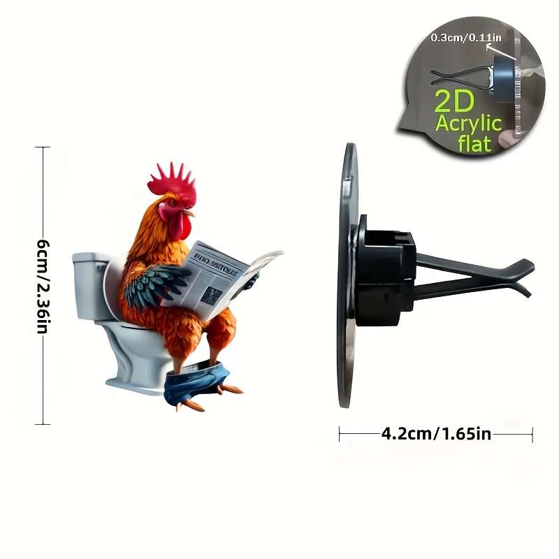 Car Interior Decor Style Reading Newspaper Rooster