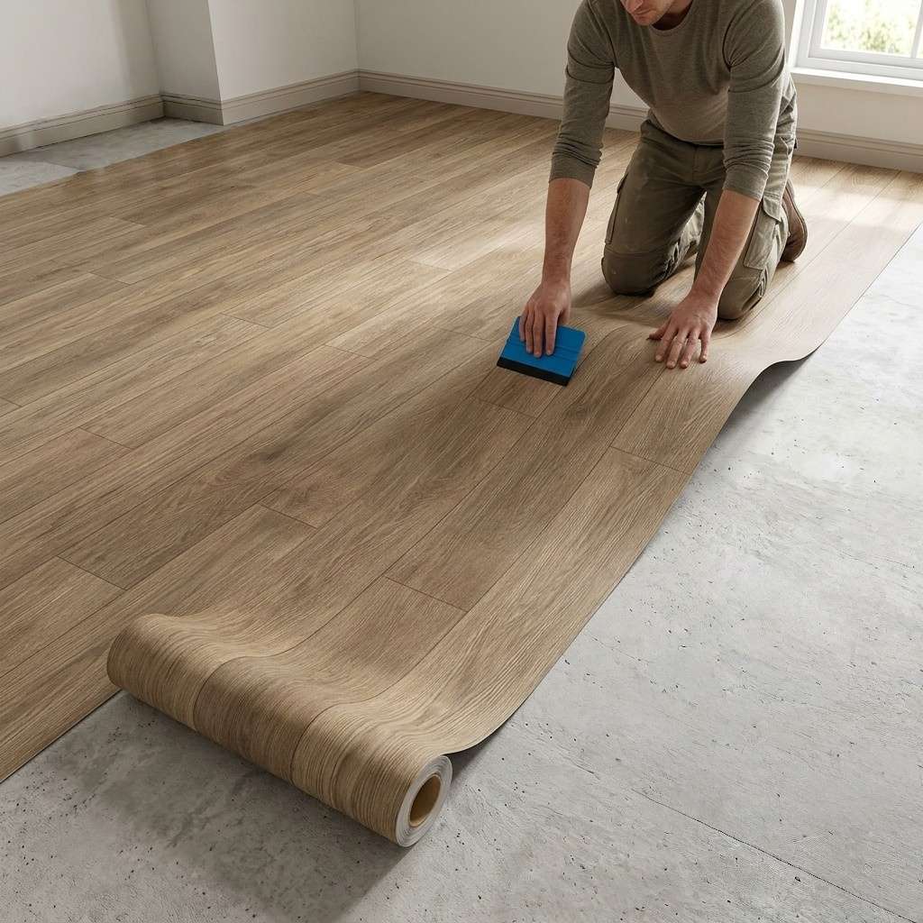 Self Adhesive Floor Stickers Maple Birch 40Cm*100Cm