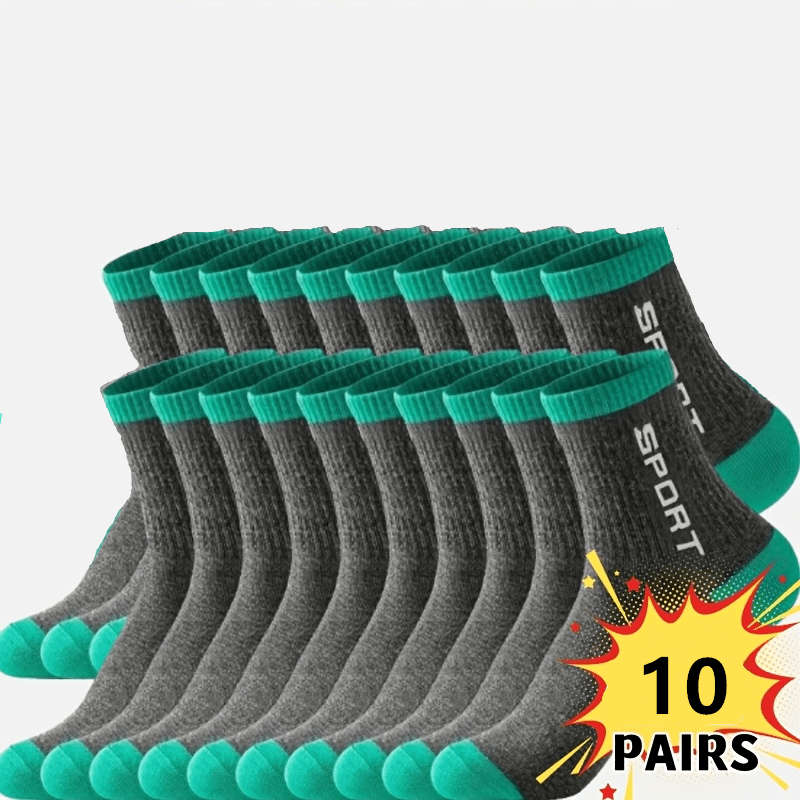 10 Pairs Black One Size High Elastic Socks