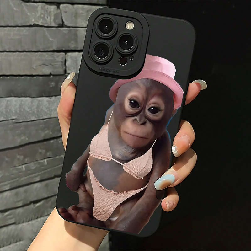 1Pc Mixed Color  For iPhone 13 Pro Chimpanzee Pattern Phone Case