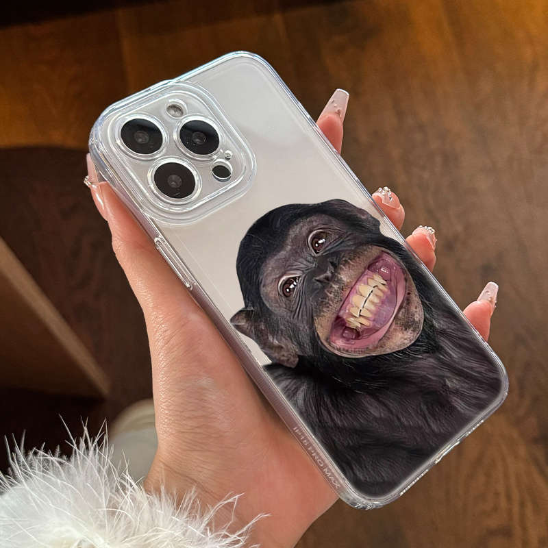 1Pc Mixed Color  For iPhone 15 Pro Gorilla Pattern Phone Case