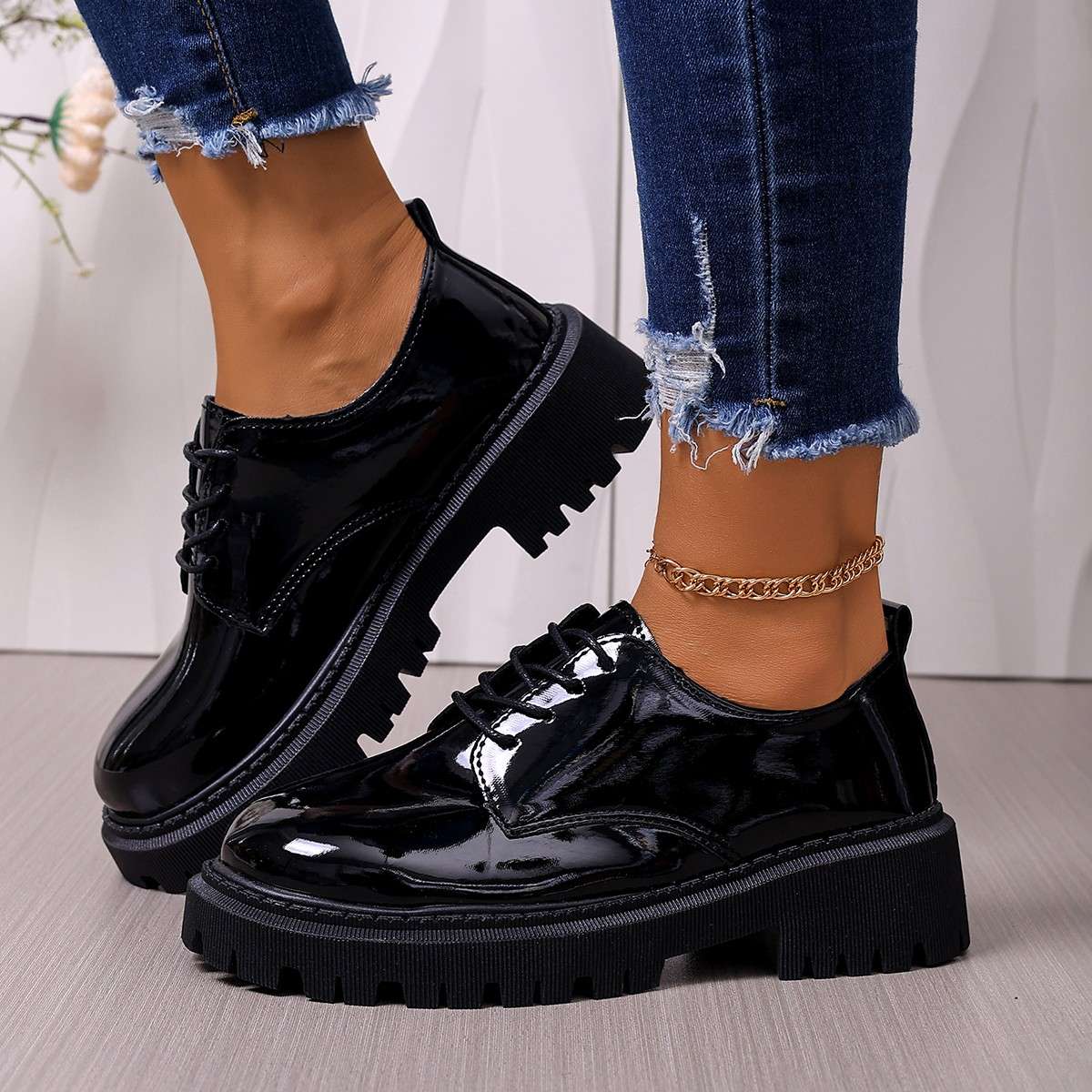Women S High Heels Color Glossy Black Sizeuk 3.5