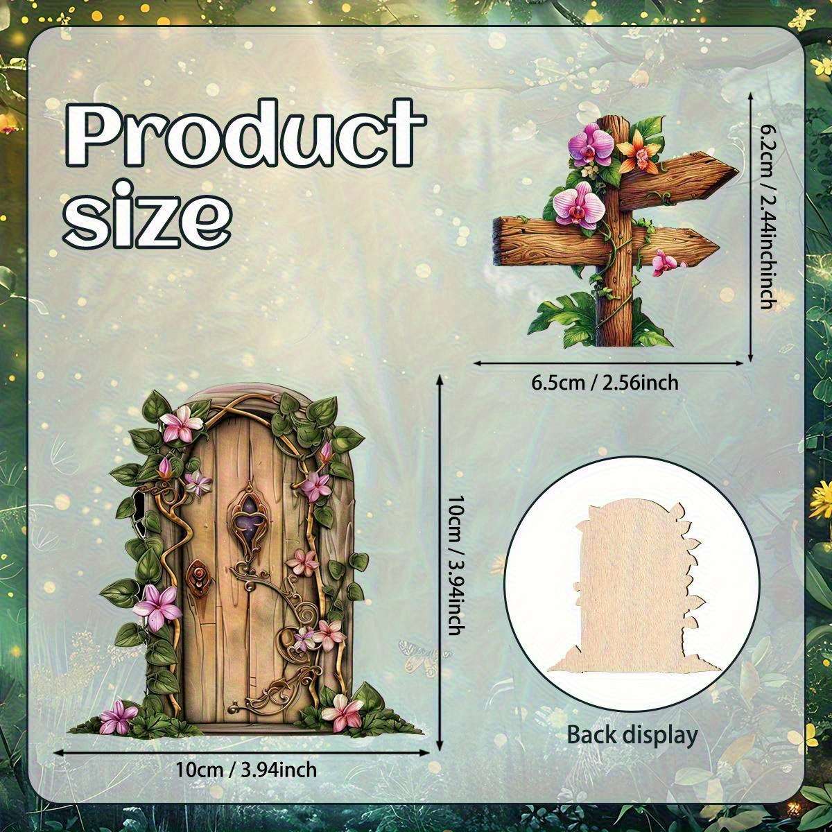2Pcs Two Fairy Elf Doors Handcrafted Mini