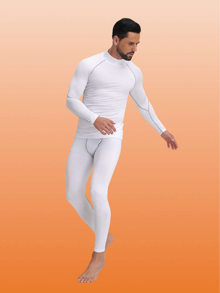 Thermal Underwear Color White Gray Line Sizem