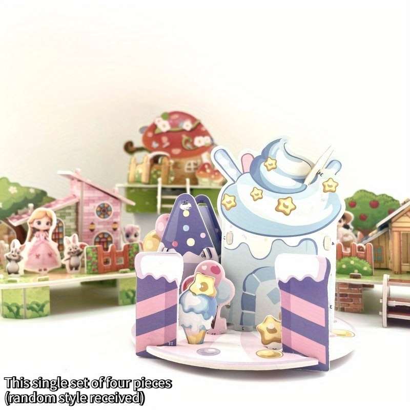 Building Toy Architectural Model Toy Set Model Random Quantity 4 Pcs