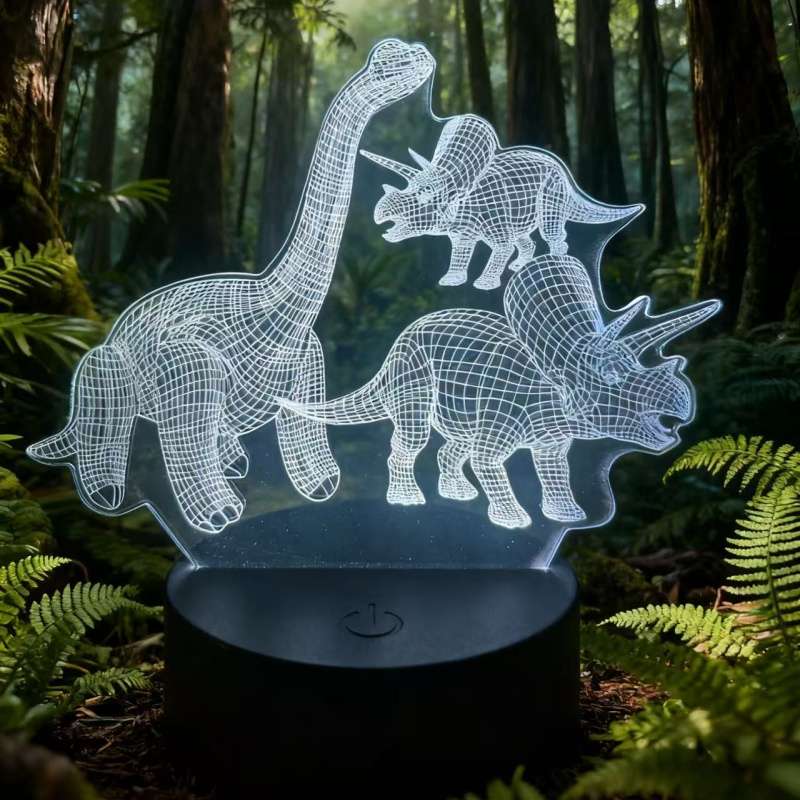 Night Light Style Colorful Touch Black Base