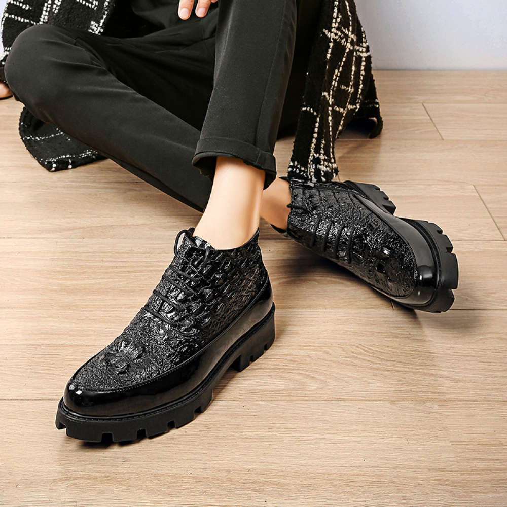 Mens Leather Shoes Color Black Sizeuk 5.5