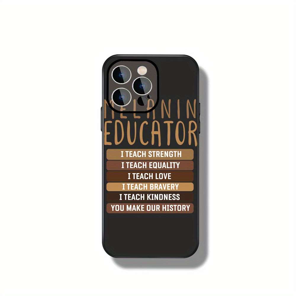1Pc Black For iPhone 14 Plus Empowering Educator Phone Case