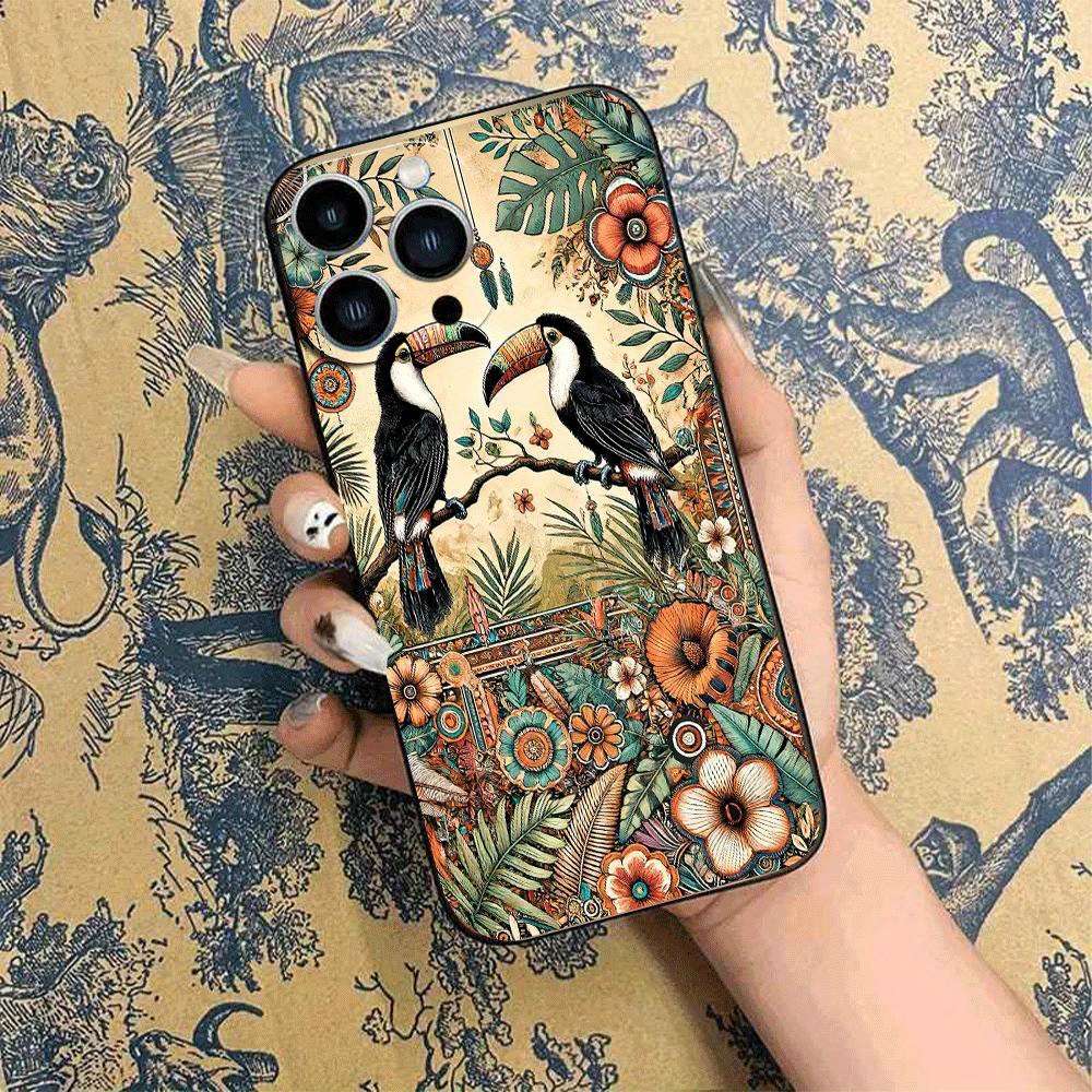 1Pc Black For iPhone 11 African Style TPU Phone Case