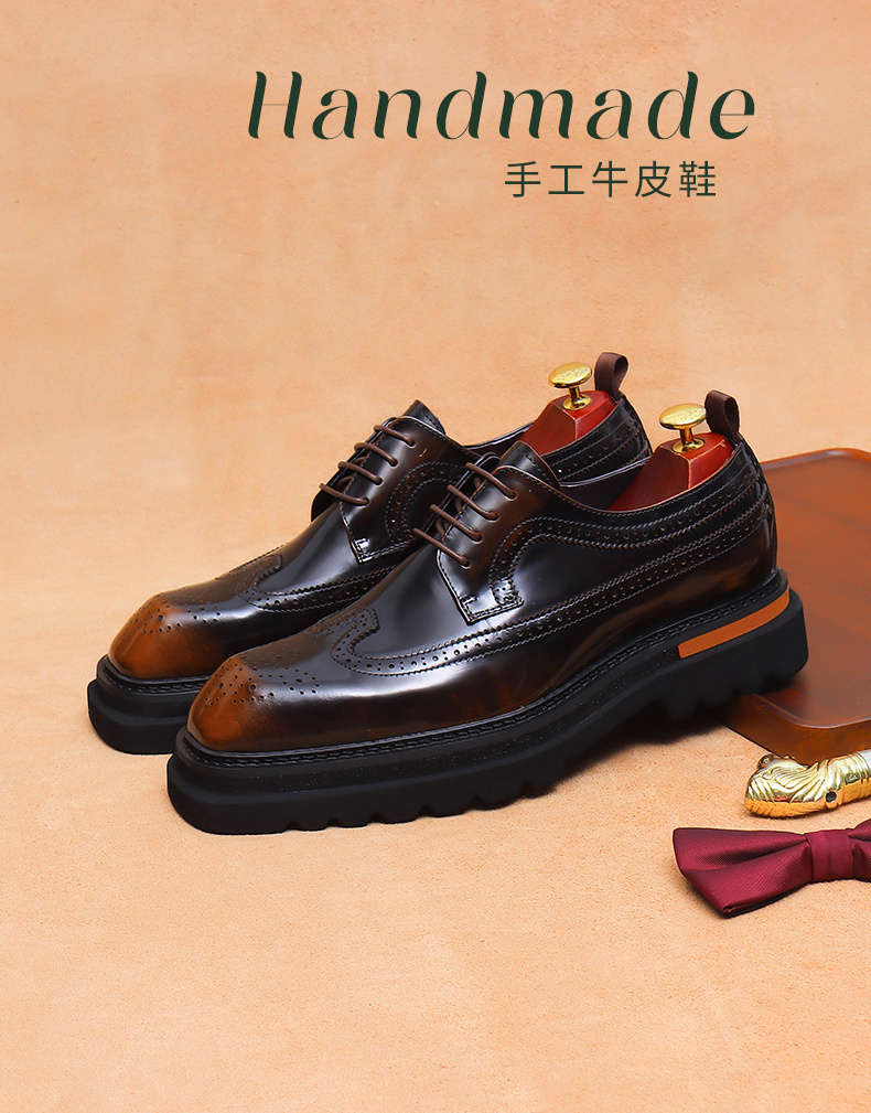 Mens Leather Shoes Color Black Sizeuk 7
