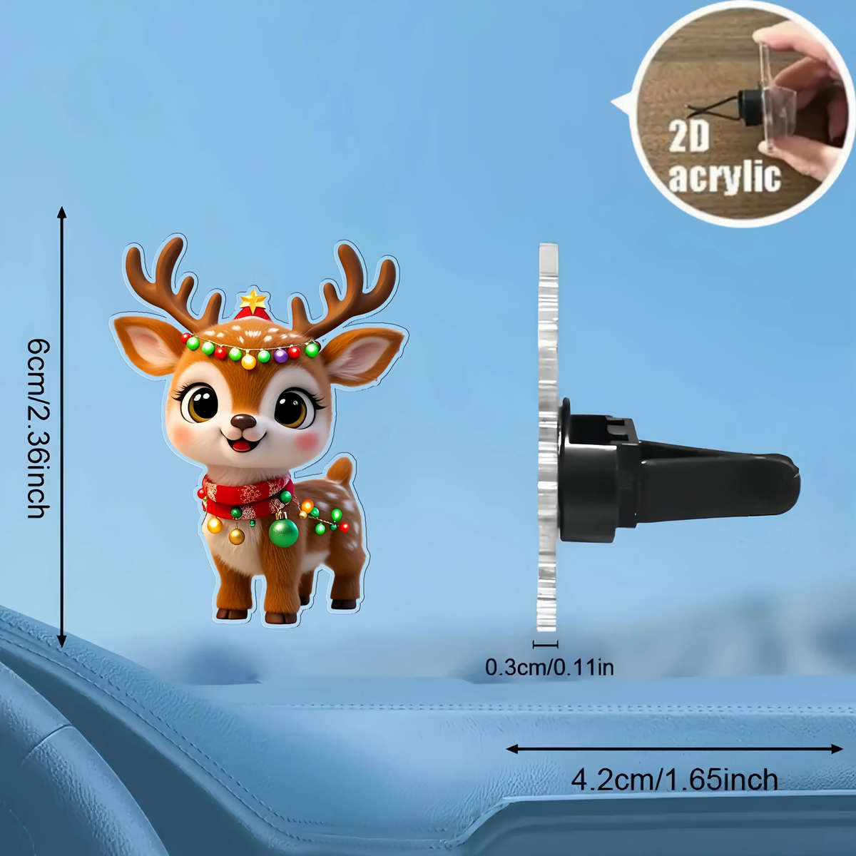 Car Interior Decor Style 1 Christmas Elk