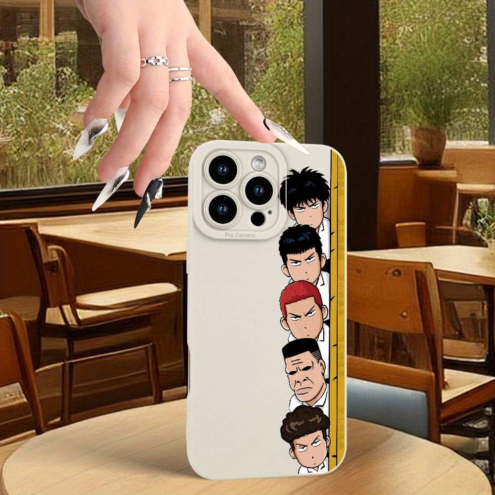 1Pc Beige For iPhone 13 Anime Cartoon Character Phone Case