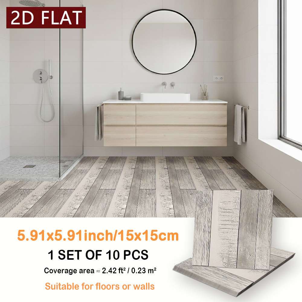 Self Adhesive Floor Stickers 5.91X5.91Inch15X15Cm 10Pcs