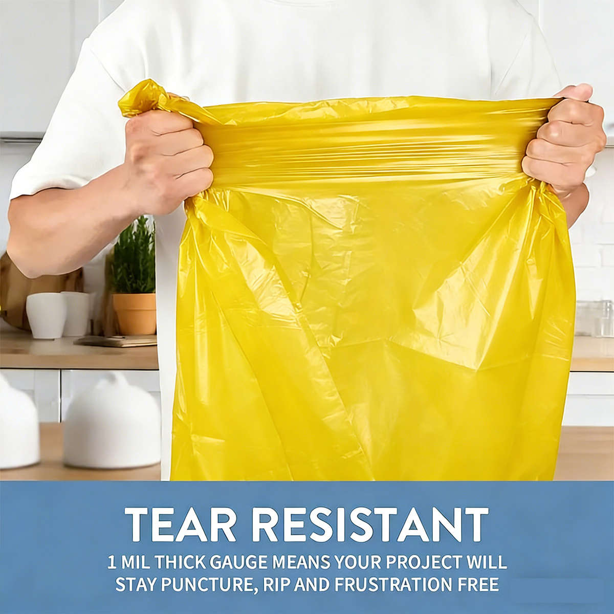 Trash Bag99Pcs5Roll Yellow