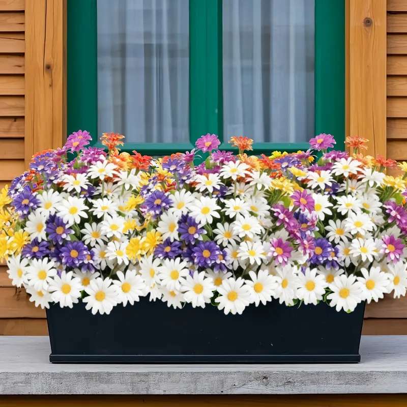 Simulated Flower Color 5 Bunches Of Beautiful Flowers