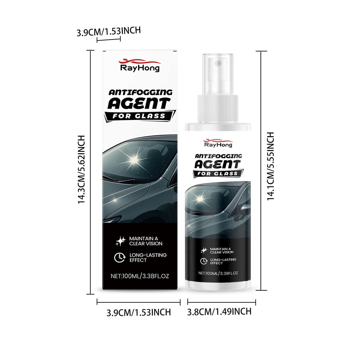 Professional Advanced Ultra Crystal Rayhong Window Defogger Spray Antifog Rain